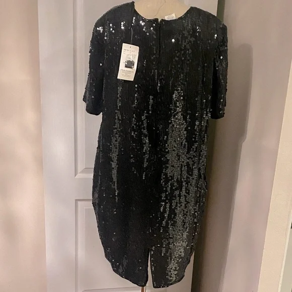 Black Sequin Dress by jasmine 100% silk - Picture 5 of 13